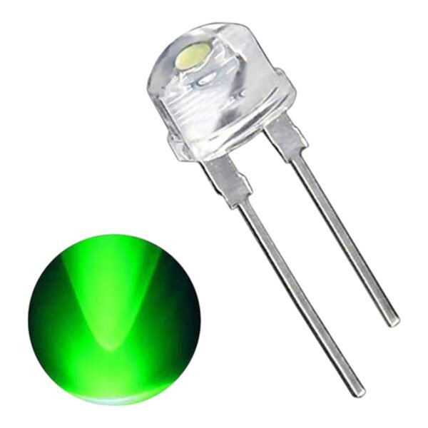 8 MM STRAWHAT LED GREEN O.50 WATT PACK OF 500 PCS