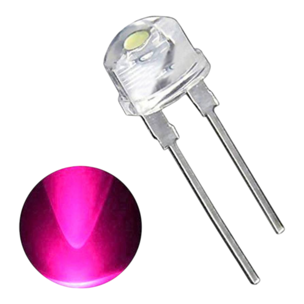 8 MM STRAWHAT LED PINK 1 WATT PACK OF 500 PCS
